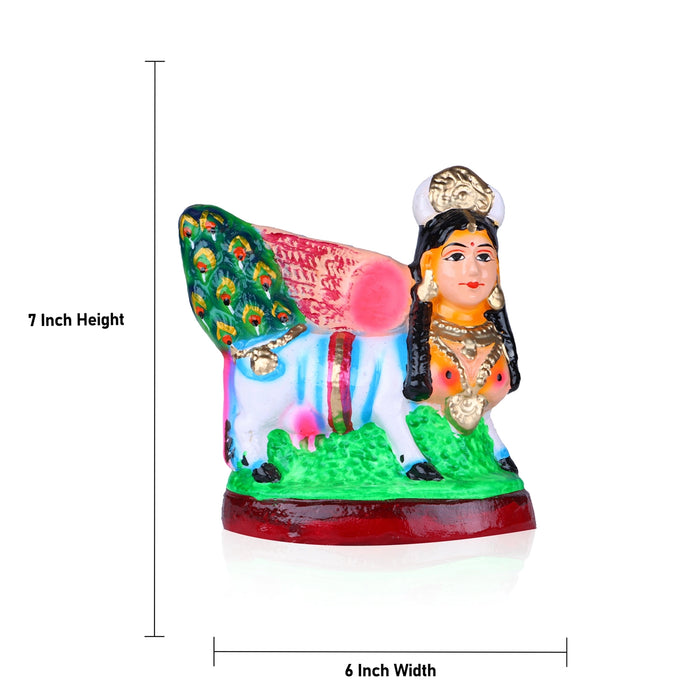 Kamadhenu Clay Golu Bommai - 7 x 6 Inches | Giri Golu Doll/ Navaratri Golu Bomma/Gombe/Bommai