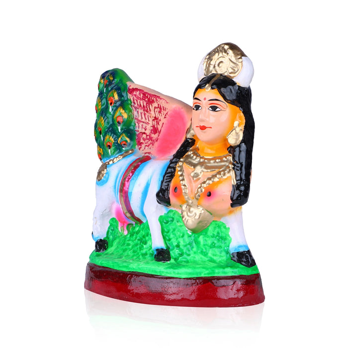 Kamadhenu Clay Golu Bommai - 7 x 6 Inches | Giri Golu Doll/ Navaratri Golu Bomma/Gombe/Bommai