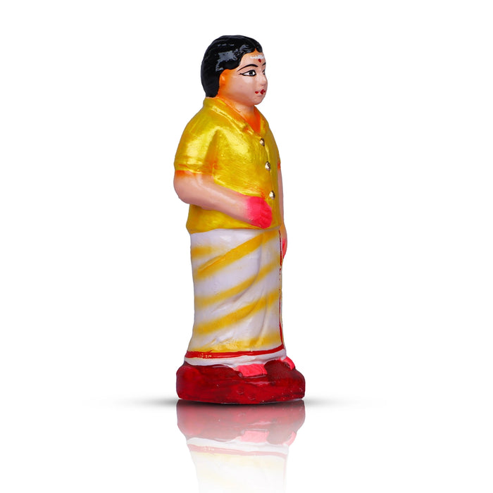 Kadhani Vizha Clay Golu Bommai Set - 6 x 2.5 Inches | Giri Golu Doll/ Navaratri Golu Bomma/Gombe/Bommai