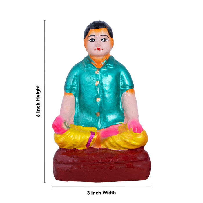 Kili Josiyam Clay Golu Bommai Set - 6 x 3 Inches | 7 Pcs/ Giri Golu Doll/ Navaratri Golu Bomma/ Gombe