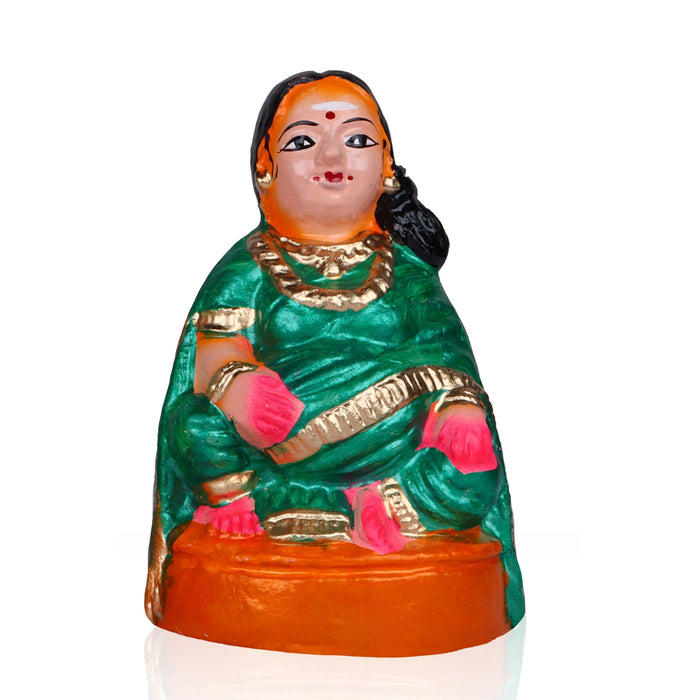 Thatha Patti Clay Golu Bommai Pair - 6 x 3.5 Inches | Giri Golu Doll/ Navaratri Golu Bomma/Gombe/Bommai