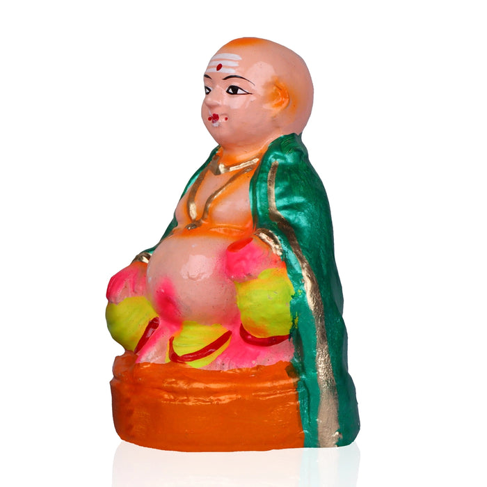 Thatha Patti Clay Golu Bommai Pair - 6 x 3.5 Inches | Giri Golu Doll/ Navaratri Golu Bomma/Gombe/Bommai