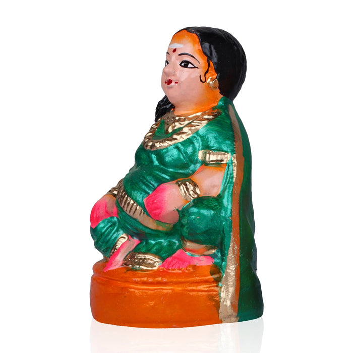 Thatha Patti Clay Golu Bommai Pair - 6 x 3.5 Inches | Giri Golu Doll/ Navaratri Golu Bomma/Gombe/Bommai