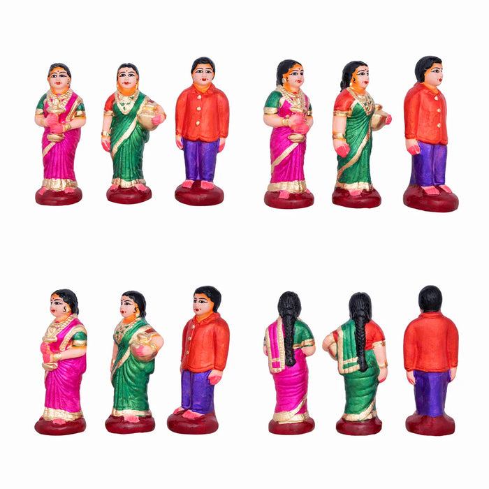 Veedu Grahapravesam Clay Golu Bommai Set - 9 x 8 Inches | Giri Golu Doll/ Navaratri Golu Bomma/Gombe/Bommai