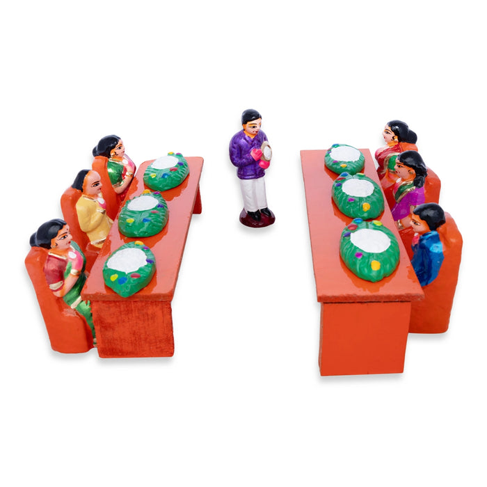 Sappadu Clay Golu Bommai Set - 5.5 x 2 Inches | Giri Golu Doll / Navaratri Kolu Bomma / Gombe / Bommalu
