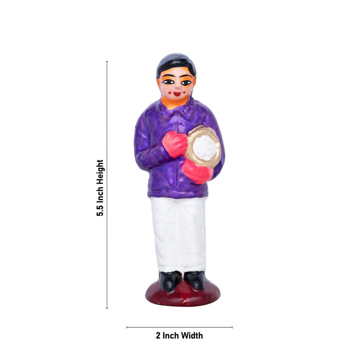 Sappadu Clay Golu Bommai Set - 5.5 x 2 Inches | Giri Golu Doll / Navaratri Kolu Bomma / Gombe / Bommalu