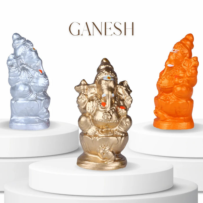 Ganapati Clay Golu Bommai - 6 x 3 Inches | Giri Golu Doll/ Navaratri Golu Bomma/Gombe/Bommai