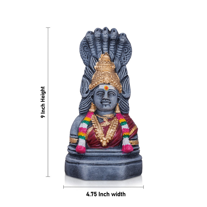 Half Karumariamman Statue Clay Golu Bommai - 9 X 4.75 Inches | Giri Golu Doll/ Navaratri Gombe/ Navratri Decor