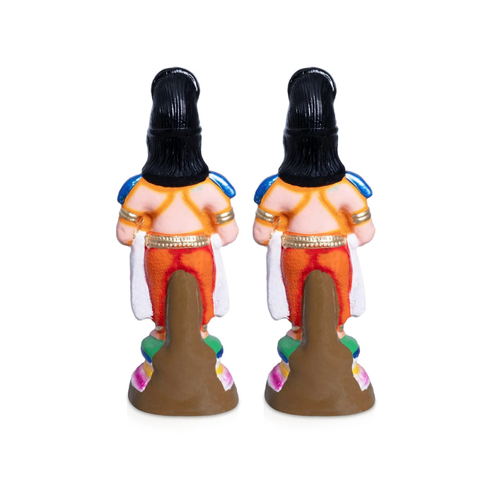 Pavai Vilakku Clay Golu Bommai Pair - 15 x 5 Inches | 2 Pcs/ Giri Golu doll/ Navaratri Golu Bomma/ Dasara Doll