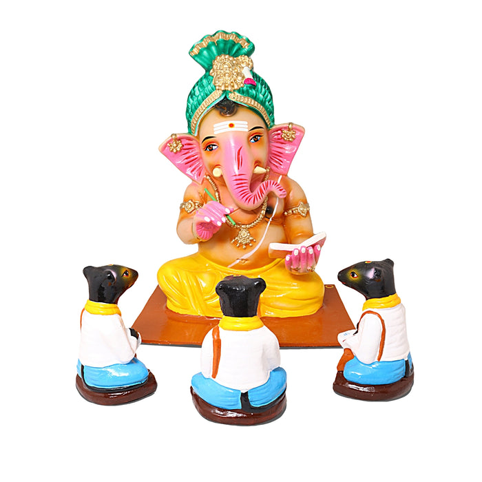 Gurukulam Ganapati Paper Mache Golu Bommai Set - 16 x 12 Inches | Giri Golu Doll/ Navaratri Golu Bomma/Gombe