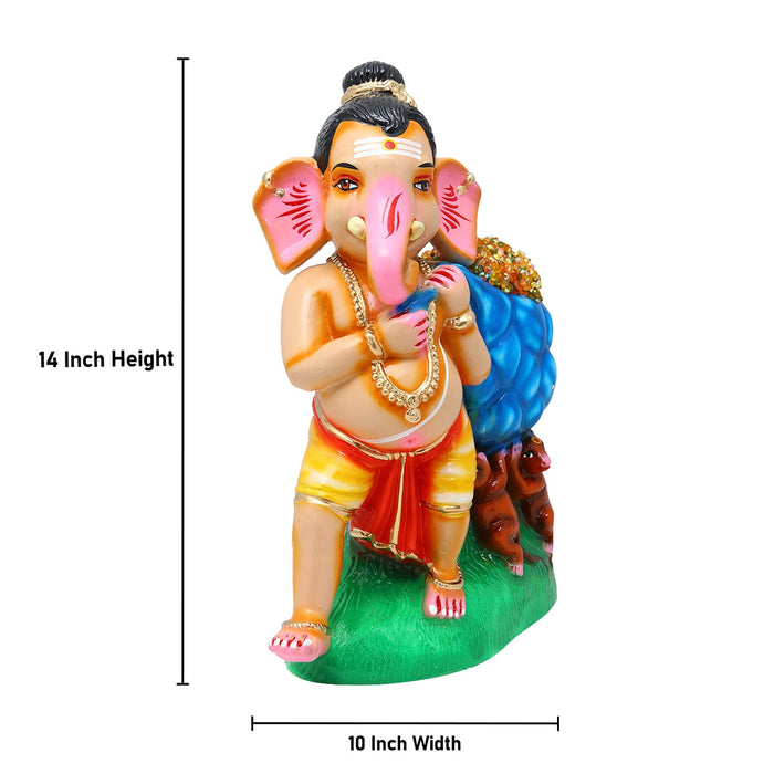 Kuber Ganapati Paper Mache Golu Bommai - 14 x 10 Inches | Giri Golu Doll/ Navaratri Golu Bomma/Gombe/Bommai