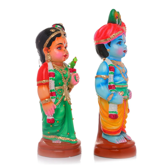 Young Couple Paper Mache Golu Bommai Pair - 14 x 4.5 Inches | Giri Golu Doll/ Navaratri Golu Bomma/Gombe