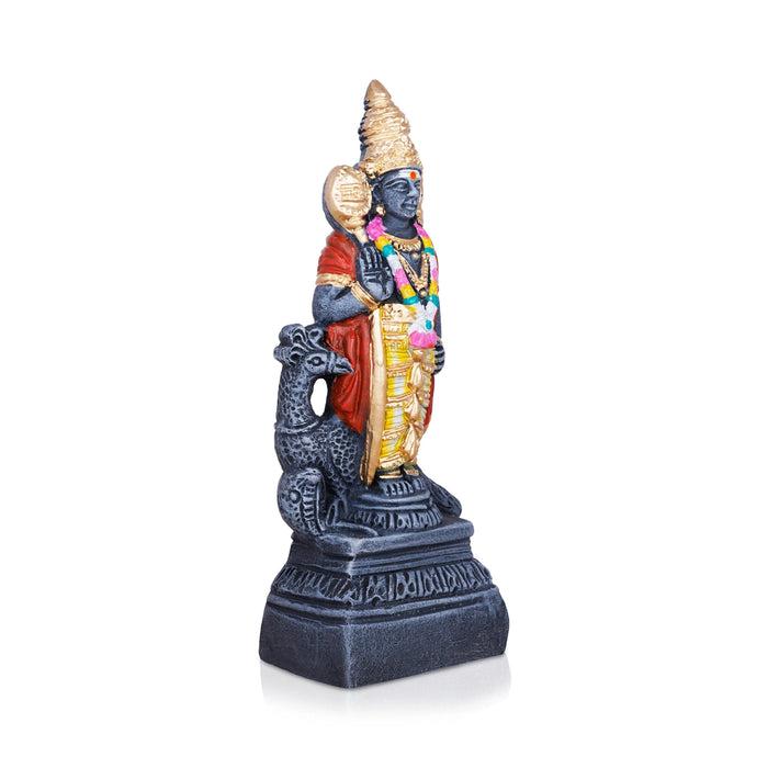 Kalvettu Murugan Statue Clay Golu Bommai - 11 X 4 Inches | Navaratri Golu Gombe/Giri Golu Doll/ Navratri Decor