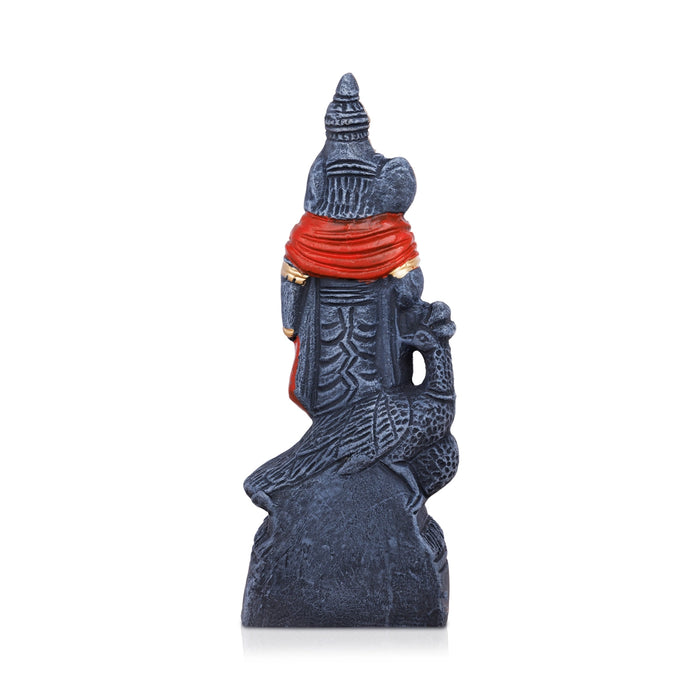 Kalvettu Murugan Statue Clay Golu Bommai - 11 X 4 Inches | Navaratri Golu Gombe/Giri Golu Doll/ Navratri Decor