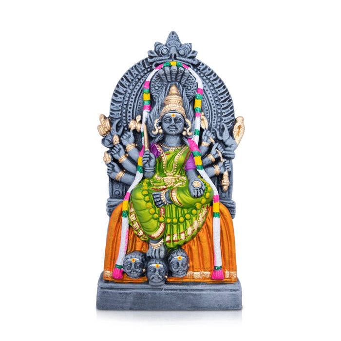 Samayapuram Mariamman Clay Golu Bommai - 13 x 7 Inches | Giri Golu Doll/ Navaratri Golu Bomma/Gombe/Bommai