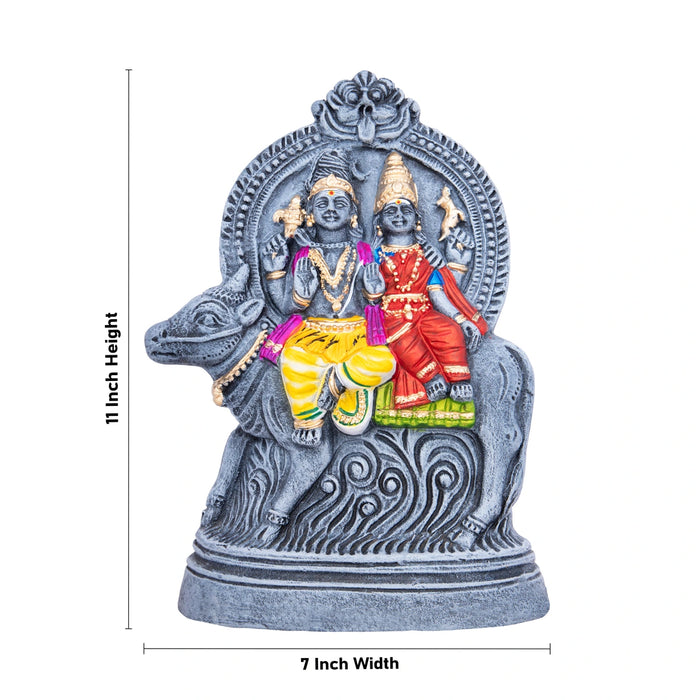 Rishaba Vahanam Clay Golu Bommai - 11 x 7 Inches | Giri Golu Doll/ Navaratri Golu Bomma/Gombe/Bommai