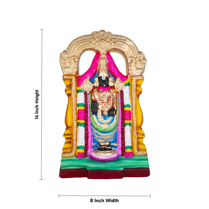 Balaji Thayar Clay Golu Bommai Pair - 14 x 8 Inches | Giri Golu Doll/ Navaratri Golu Bomma/ Gombe/ Bommalu