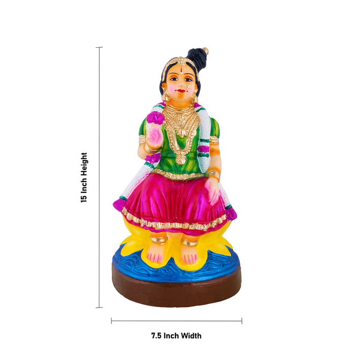 Bala Andal Clay Golu Bommai - 15 x 7.5 Inches | Giri Golu Doll/ Navaratri Golu Bomma/Gombe/Bommai