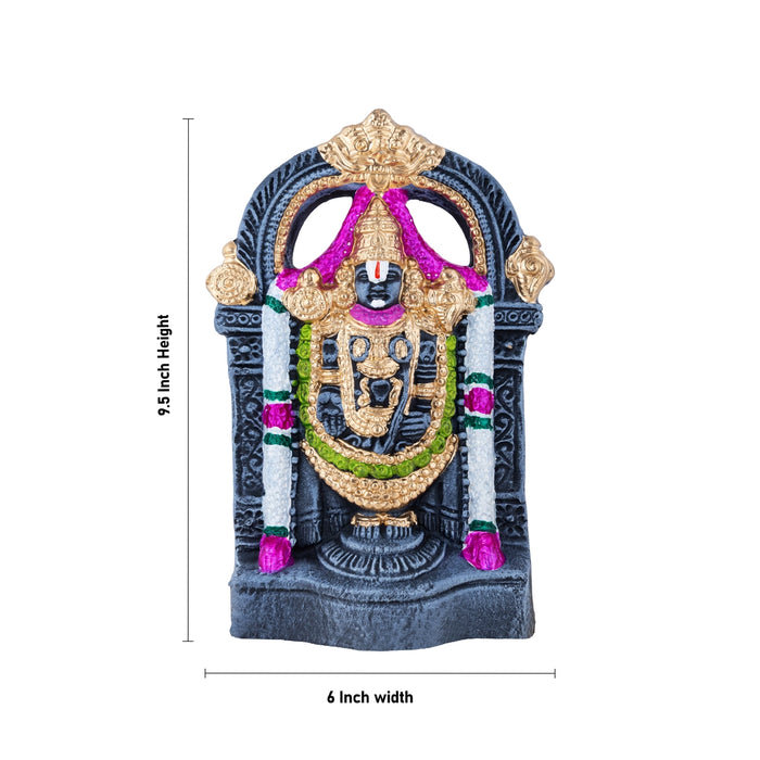 Balaji Perumal Thayar Clay Golu Bommai Pair - 9.5 x 6 Inches | Giri Golu Doll/ Navaratri Golu Bomma/ Bommalu