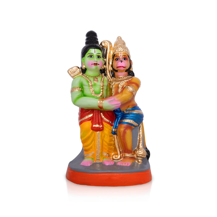 Ramar Hanuman Clay Golu Bommai - 12 x 6.5 Inches | Giri Golu Doll/ Navaratri Golu Bomma/ Dasara Doll