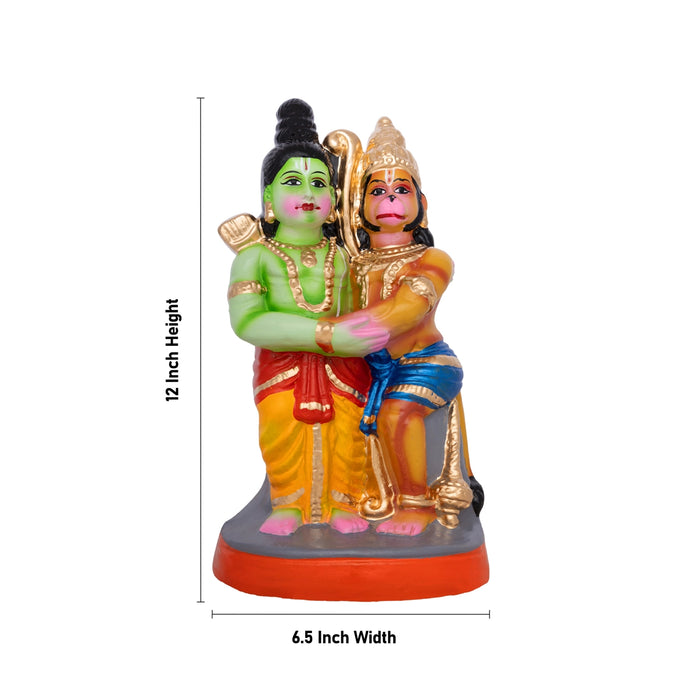 Ramar Hanuman Clay Golu Bommai - 12 x 6.5 Inches | Giri Golu Doll/ Navaratri Golu Bomma/ Dasara Doll