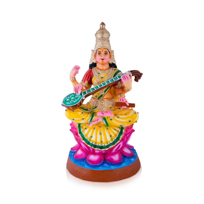 Saraswati Paper Mache Golu Bommai - 31.5 x 15 Inches | Giri Golu Doll/ Navaratri Golu Bomma/Gombe/Bommai