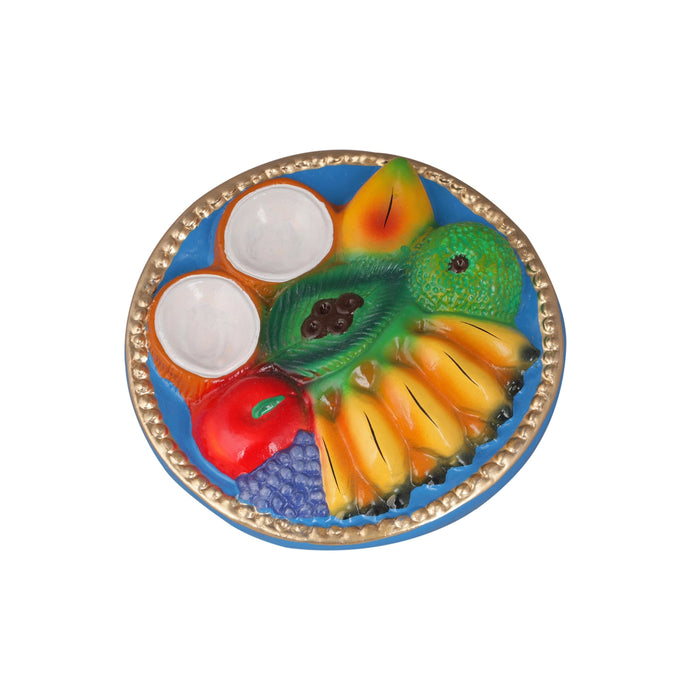 Fruits Plate Paper Mache Golu Bommai - 2 x 7 Inches | Giri Golu Doll/ Navaratri Golu Bomma/Gombe/Bommai