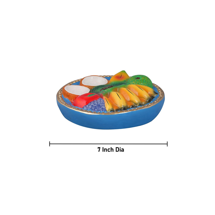 Fruits Plate Paper Mache Golu Bommai - 2 x 7 Inches | Giri Golu Doll/ Navaratri Golu Bomma/Gombe/Bommai