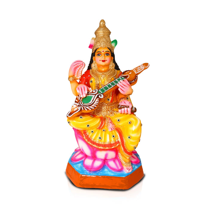 Saraswathi Paper Mache Golu Bommai - 21 x 10 Inches | Giri Golu Doll/ Navaratri Golu Bomma/Gombe/Bommai