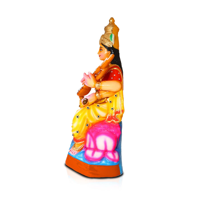 Saraswathi Paper Mache Golu Bommai - 21 x 10 Inches | Giri Golu Doll/ Navaratri Golu Bomma/Gombe/Bommai