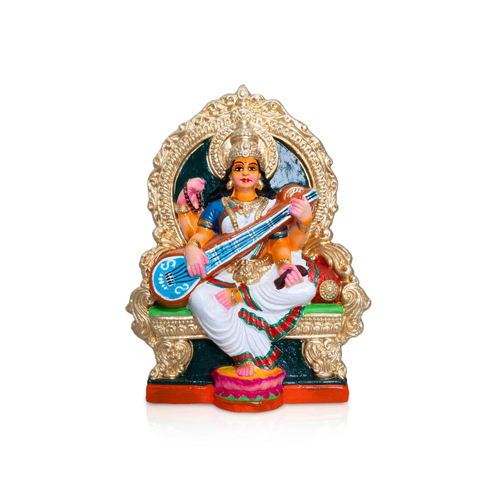 Lakshmi Saraswathi Durgai Clay Golu Bommai Set - 11 x 8 inches | Giri Golu Doll / Navaratri Golu Bomma / Gombe