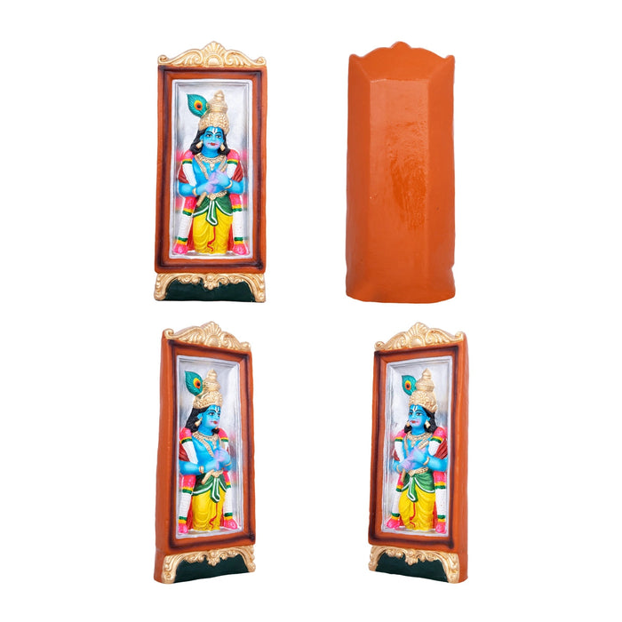 Malai Soodi Kodutha Andal Clay Golu Bommai Set - 11 x 4.5 Inches | Giri Golu Doll/ Navaratri Golu Bomma/Gombe/Bommai