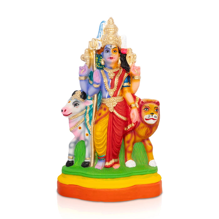 Ardhanareeshwarar Clay Golu Bommai - 8 x 3 Inches | Giri Golu Doll/ Navaratri Kolu Bomma/ Dasara Doll
