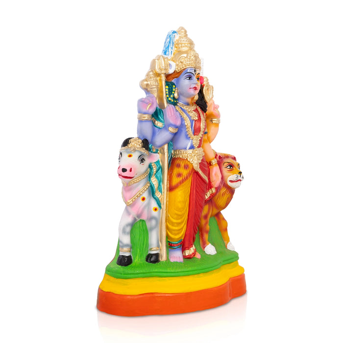 Ardhanareeshwarar Clay Golu Bommai - 8 x 3 Inches | Giri Golu Doll/ Navaratri Kolu Bomma/ Dasara Doll