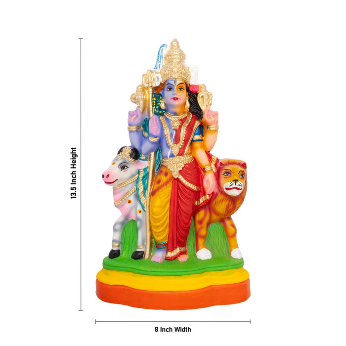 Ardhanareeshwarar Clay Golu Bommai - 8 x 3 Inches | Giri Golu Doll/ Navaratri Kolu Bomma/ Dasara Doll