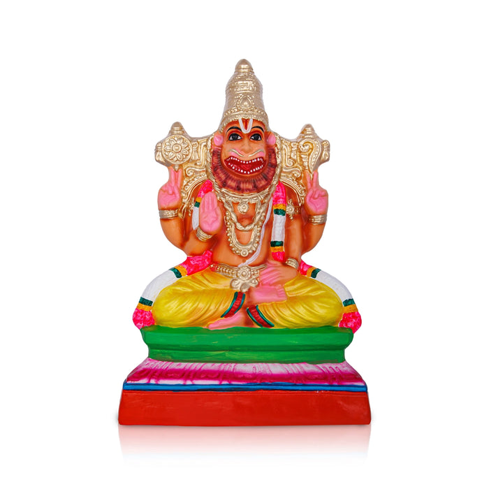 Ahobilam Narasimha Idol Clay Golu Bommai- 14 X 9 Inches | Navaratri Golu Gombe/ Giri Golu Doll/ Navratri Decor