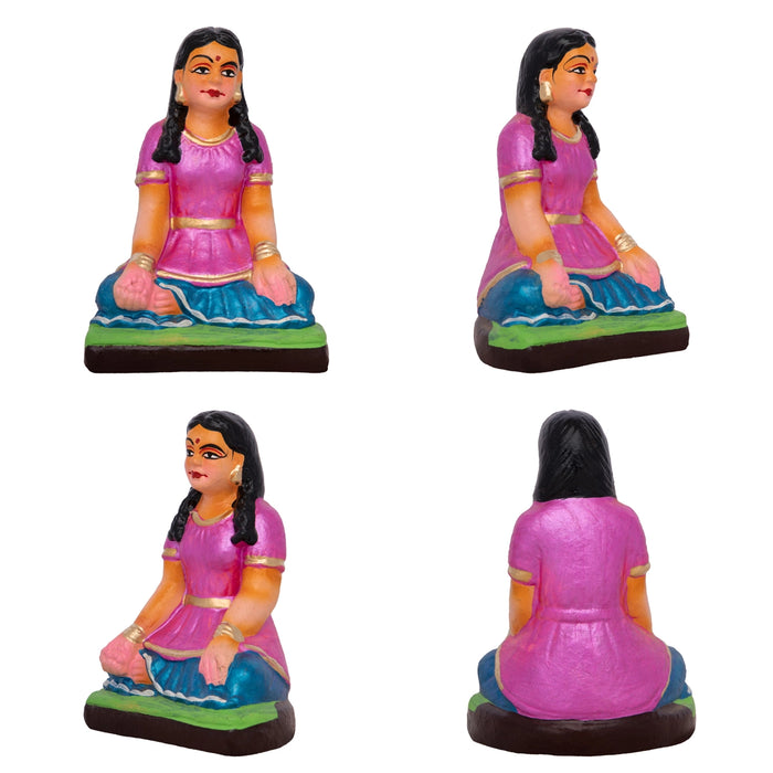 Pallankuzhi Clay Golu Bommai Set - 4.5 x 3.5 Inches | Giri Golu Bomma/ Navaratri Golu Doll/ Gombe/ Bommalu