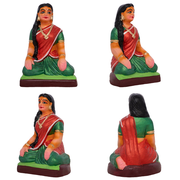 Pallankuzhi Clay Golu Bommai Set - 4.5 x 3.5 Inches | Giri Golu Bomma/ Navaratri Golu Doll/ Gombe/ Bommalu