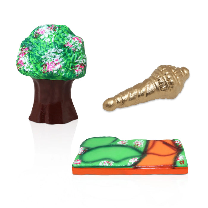 Beema Shena Karvam Clay Golu Bommai Set- 8 X 5 Inches | Navaratri Golu Gombe/Giri Golu Doll/Navratri Decoration