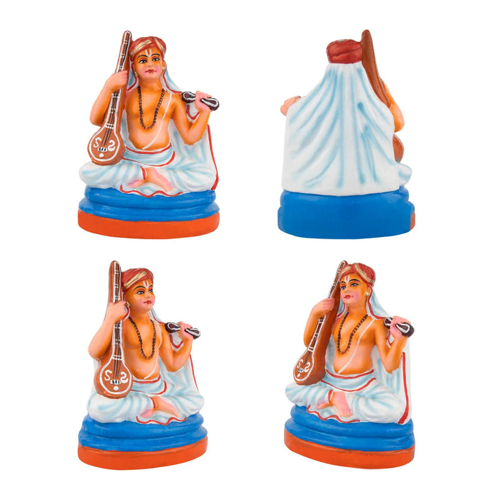 Sangeetha Mummoorthigal Clay Golu Bommai Set - 8 Inches | Giri Golu Doll/ Navaratri Golu Bomma/Gombe/Bommai