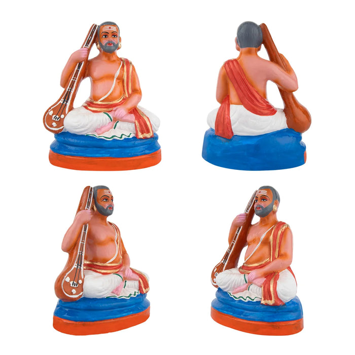 Sangeetha Mummoorthigal Clay Golu Bommai Set - 8 Inches | Giri Golu Doll/ Navaratri Golu Bomma/Gombe/Bommai