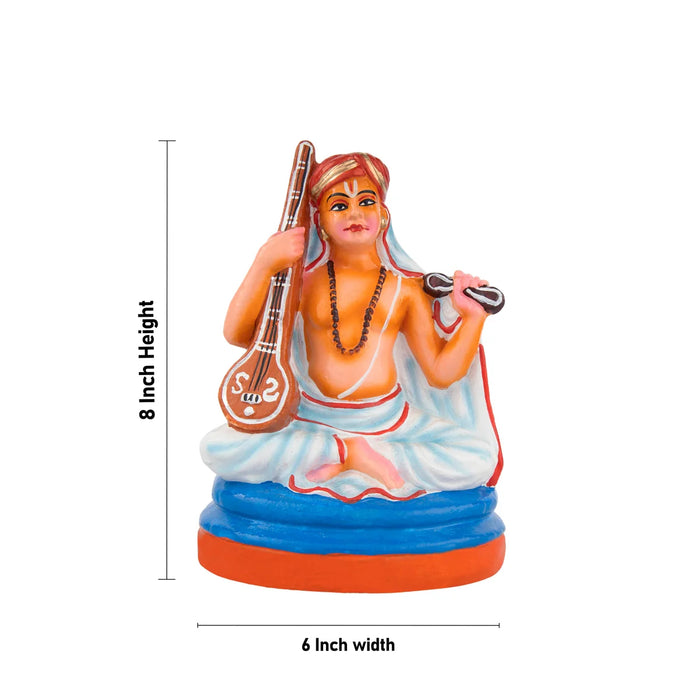 Sangeetha Mummoorthigal Clay Golu Bommai Set - 8 Inches | Giri Golu Doll/ Navaratri Golu Bomma/Gombe/Bommai