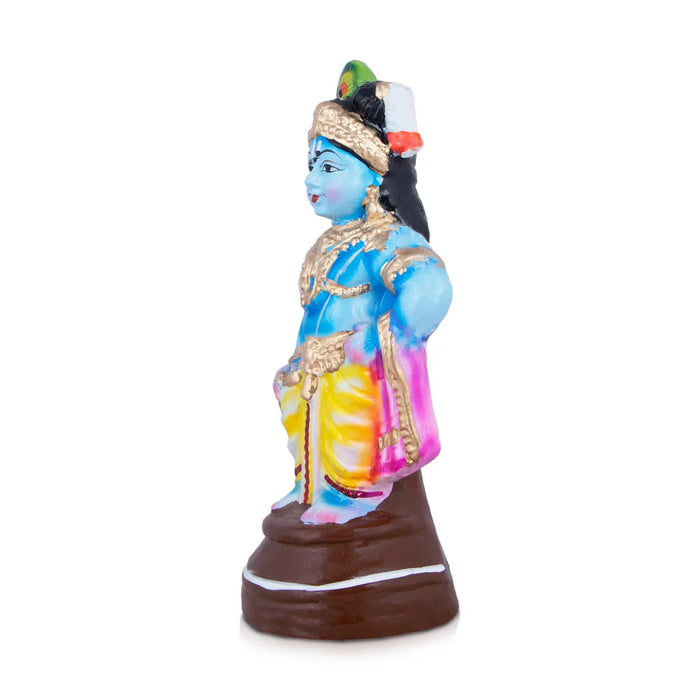Vithoba Krishna Idol Clay Golu Bommai - 11 x 4 Inches | Giri Golu Doll/ Navaratri Golu Bomma/ Bommai/ Gombe
