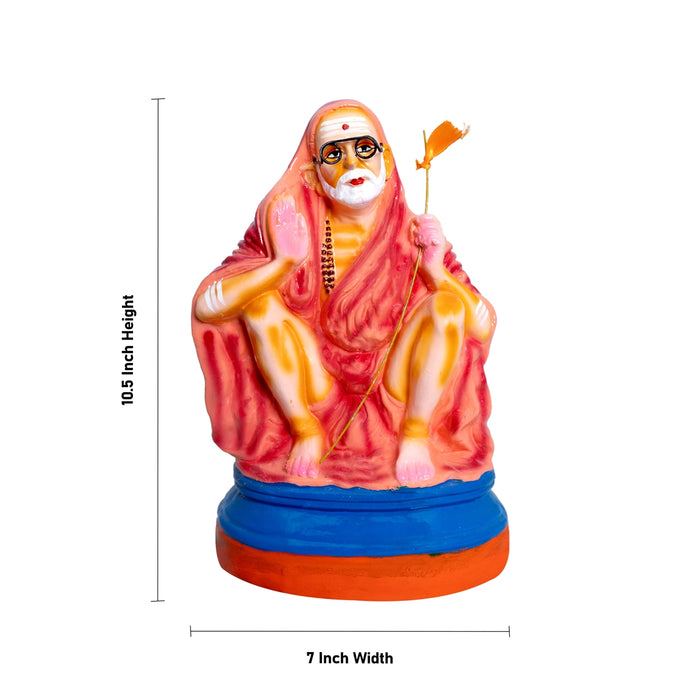 Kanchi Maha Periyava Clay Golu Bommai - 10.5 x 7 Inches | Giri Golu Doll/Navaratri Golu Bomma/Gombe/Bommai