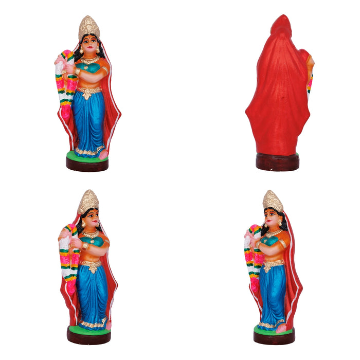 Krishna Bhama Rukmini Marriage Clay Golu Bommai Set - 9.5 X 3.5 Inches | Navaratri Golu Gombe/ Giri Golu Doll