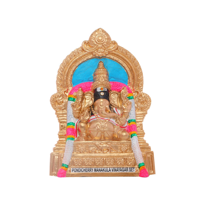 Manakula Vinayaka Idol Clay Golu Bommai Set- 10 X 7.5 Inches | Navaratri Golu Gombe/Giri Golu Doll/Navratri Decor