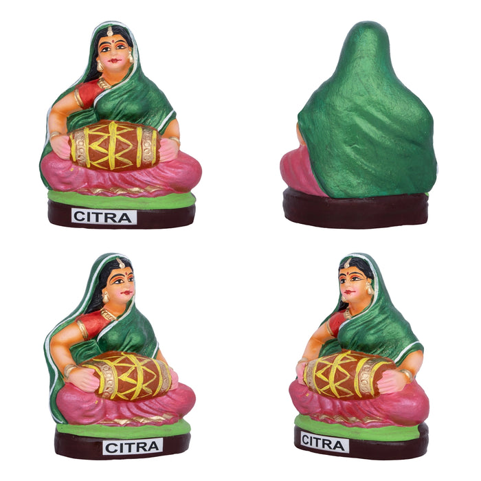 Krishna Murti Ashta Sakhi Clay Golu Bommai Set- 10X5.5 Inches | Navaratri Golu Gombe/Giri Golu Doll/Navratri Decor