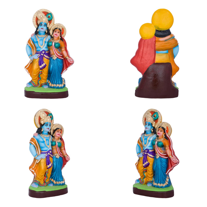 Krishna Murti Ashta Sakhi Clay Golu Bommai Set- 10X5.5 Inches | Navaratri Golu Gombe/Giri Golu Doll/Navratri Decor