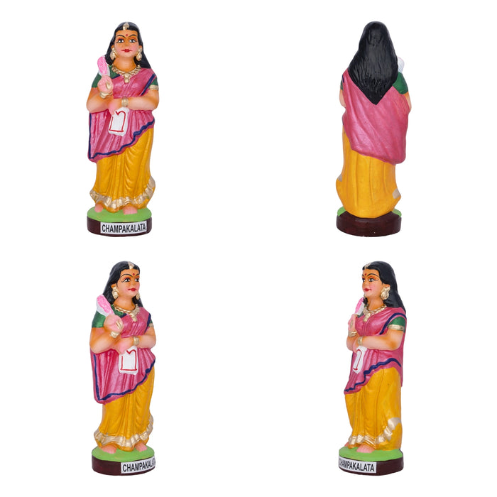 Krishna Murti Ashta Sakhi Clay Golu Bommai Set- 10X5.5 Inches | Navaratri Golu Gombe/Giri Golu Doll/Navratri Decor