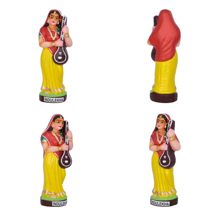 Krishna Murti Ashta Sakhi Clay Golu Bommai Set- 10X5.5 Inches | Navaratri Golu Gombe/Giri Golu Doll/Navratri Decor